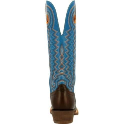 'Durango' Men's 15" Rebel Pro Western Saddle Boot - Chestnut / Brilliant Blue -Shoes Series Shop DDB0337 back 1024x1024@2x