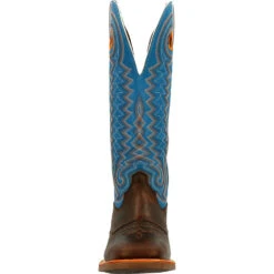 'Durango' Men's 15" Rebel Pro Western Saddle Boot - Chestnut / Brilliant Blue -Shoes Series Shop DDB0337 front 1024x1024@2x