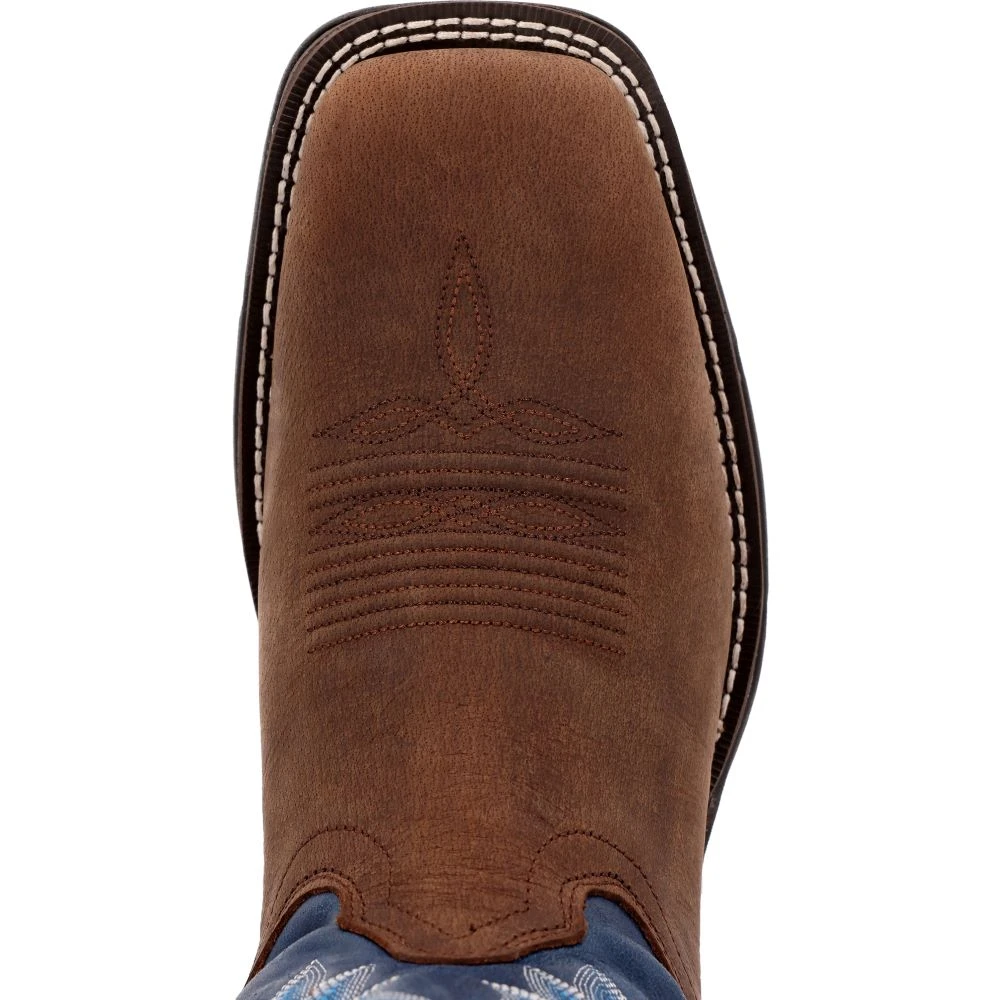 'Durango' Men's 12" Rebel Western Square Toe - Saddle Brown / Denim Blue 4 'Durango' Men's 12" Rebel Western Square Toe - Saddle Brown / Denim Blue - Image 2