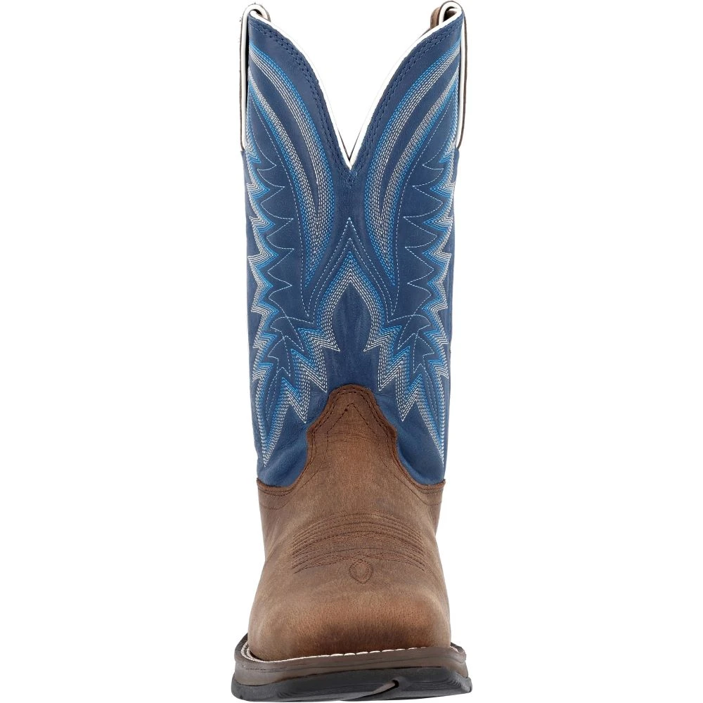 'Durango' Men's 12" Rebel Western Square Toe - Saddle Brown / Denim Blue 6 'Durango' Men's 12" Rebel Western Square Toe - Saddle Brown / Denim Blue - Image 4