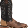 'Double H' Men's 12" Grissom SR Square Toe I.C.E. ™ Roper - Kenia Cognac / Summer Tan / Black