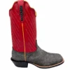 'Fenoglio' Men's 13" Cape Buffalo Western Square Toe - Grey / Red