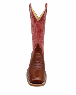 'Anderson Bean' Men's 13" HorsePower Top Hand Western Square Toe - Brandy Caiman Belly / Red Sinsation -Shoes Series Shop HP80033 1024x1024@2x