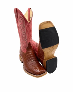 'Anderson Bean' Men's 13" HorsePower Top Hand Western Square Toe - Brandy Caiman Belly / Red Sinsation -Shoes Series Shop HP80036 1024x1024@2x