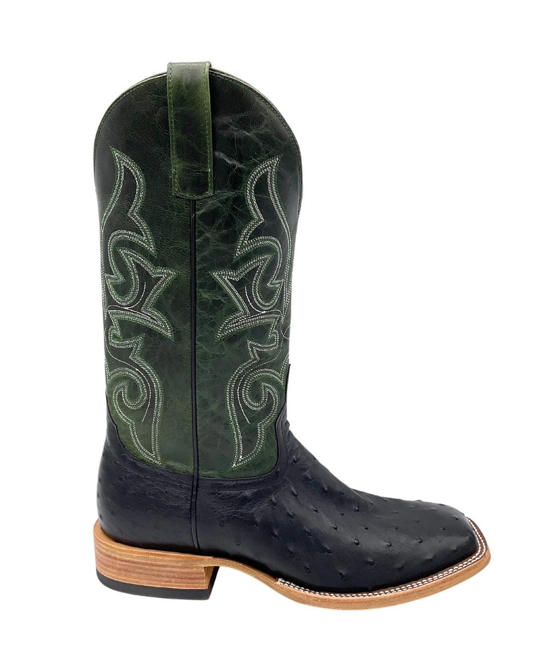 'Anderson Bean' Men's 13" HorsePower Top Hand Full Quill Ostrich - Black / Emerald Explosion 3 'Anderson Bean' Men's 13" HorsePower Top Hand Full Quill Ostrich - Black / Emerald Explosion