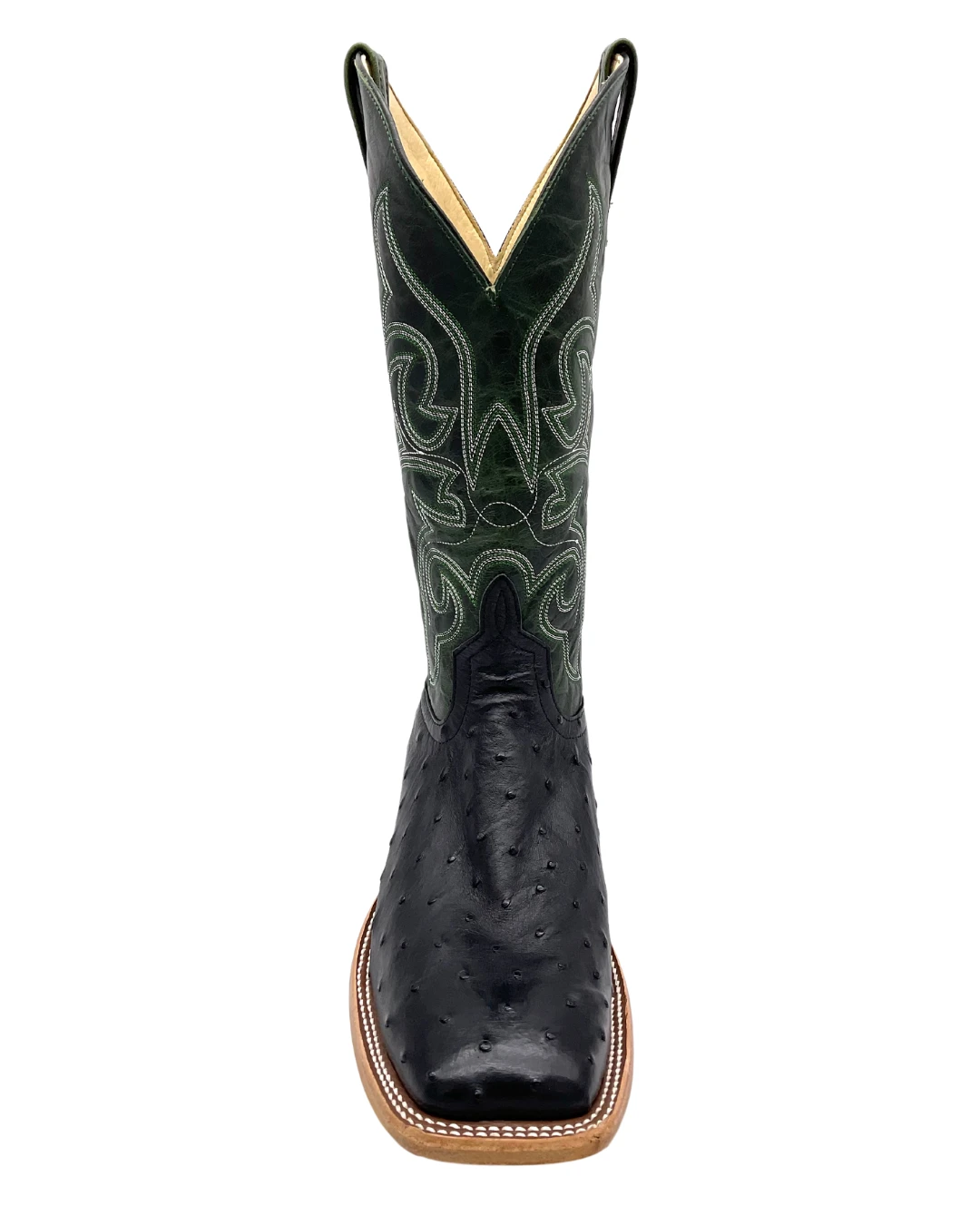 'Anderson Bean' Men's 13" HorsePower Top Hand Full Quill Ostrich - Black / Emerald Explosion 6 'Anderson Bean' Men's 13" HorsePower Top Hand Full Quill Ostrich - Black / Emerald Explosion - Image 4