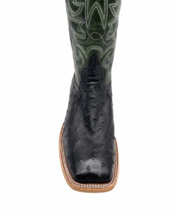 'Anderson Bean' Men's 13" HorsePower Top Hand Full Quill Ostrich - Black / Emerald Explosion 10 'Anderson Bean' Men's 13" HorsePower Top Hand Full Quill Ostrich - Black / Emerald Explosion -Shoes Series Shop HP80044 1024x1024@2x