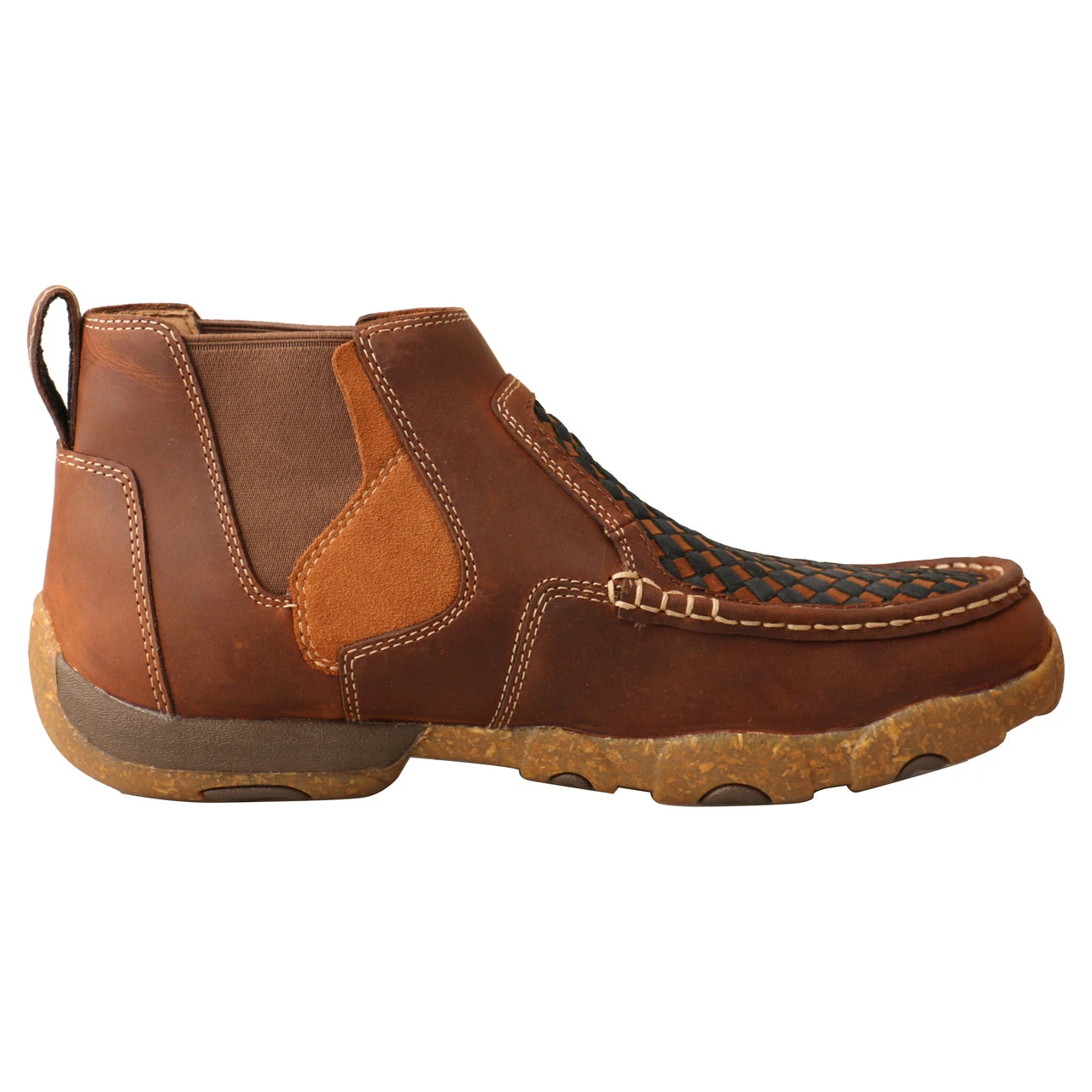 'Twisted X' Men's 4" Chelsea Basket Weave Driving Moc - Oiled Saddle 7 'Twisted X' Men's 4" Chelsea Basket Weave Driving Moc - Oiled Saddle - Image 5