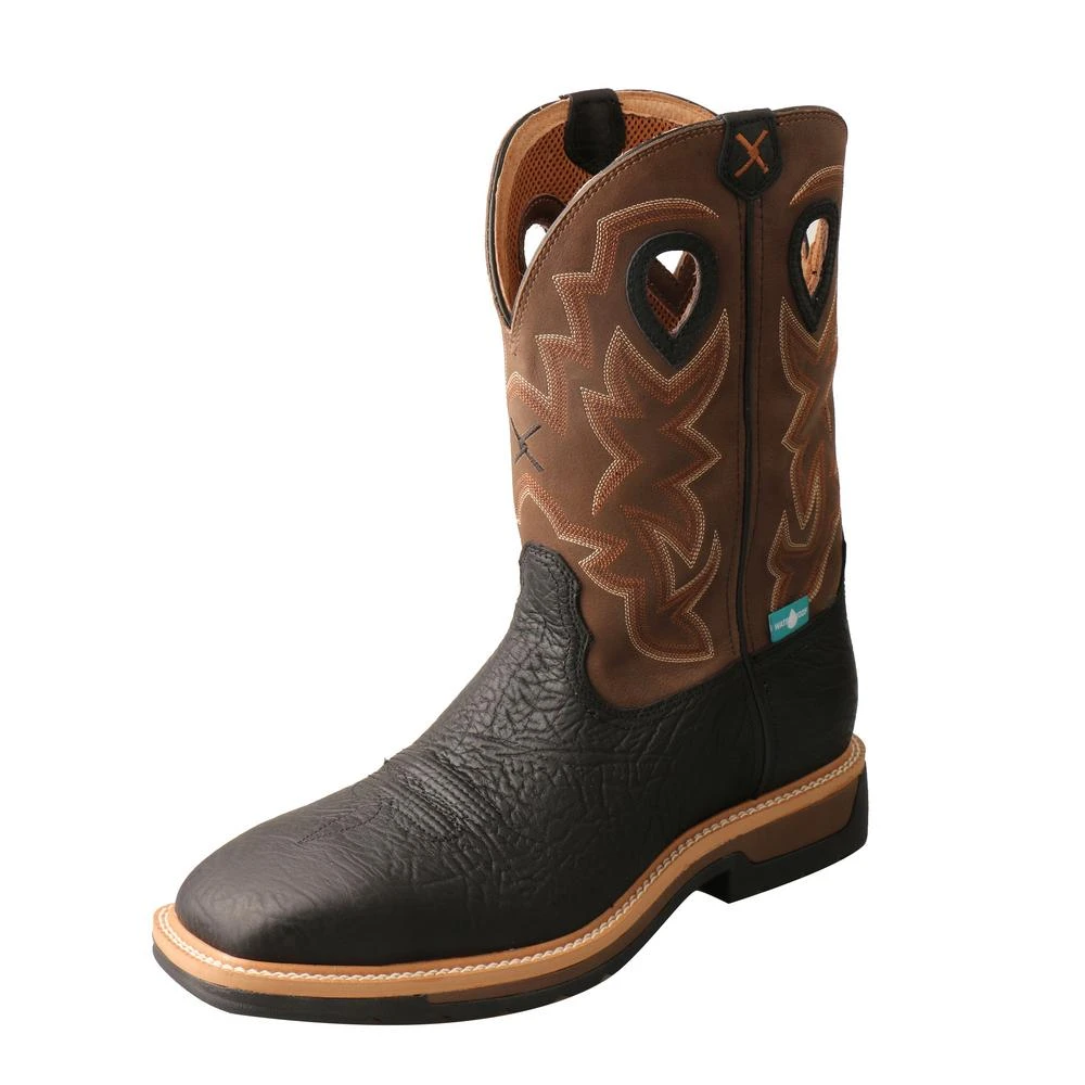 'Twisted X' Men's 12" Lite Western Work EH WP Steel Toe - Black / Brown 3 'Twisted X' Men's 12" Lite Western Work EH WP Steel Toe - Black / Brown