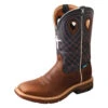 'Twisted X' Men's 12" CellStretch® Western WP Square Toe - Mocha / Navy -Shoes Series Shop MXBW001.01 1024x1024@2x