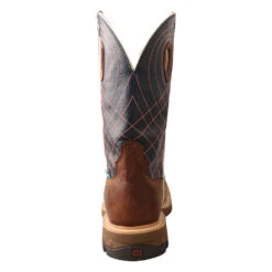 'Twisted X' Men's 12" CellStretch® Western WP Square Toe - Mocha / Navy -Shoes Series Shop MXBW001.06 1024x1024@2x