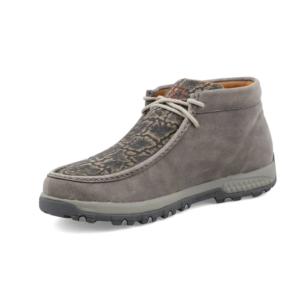 'Twisted X' Men's Chukka Driving Moc - Grey / Grey Elephant 3 'Twisted X' Men's Chukka Driving Moc - Grey / Grey Elephant