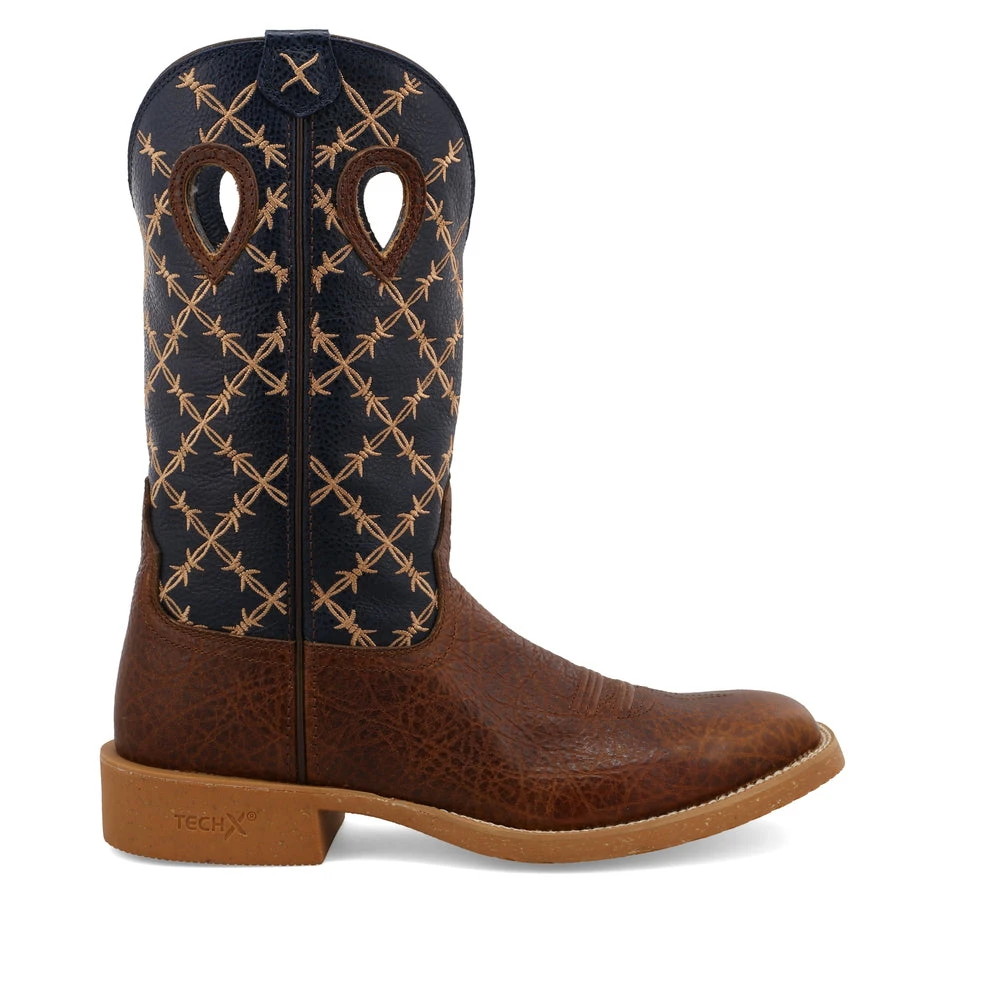 'Twisted X' Men's 12" Tech X Western Square Toe - Rustic Brown/ Navy 8 'Twisted X' Men's 12" Tech X Western Square Toe - Rustic Brown/ Navy - Image 6