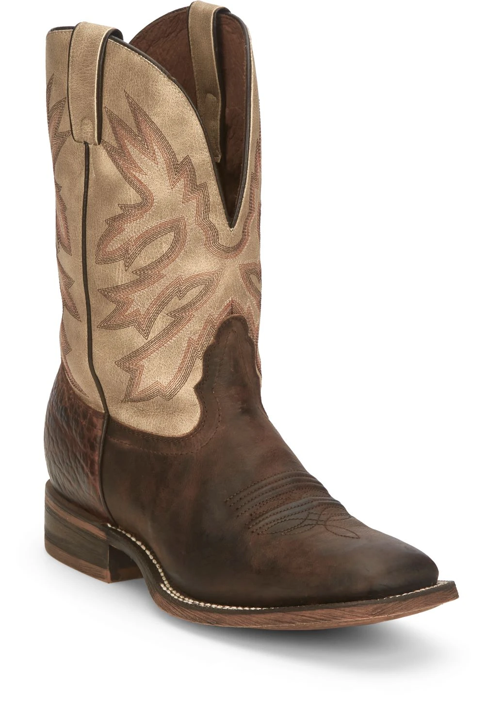 'Nocona' Men's 11" Henry Western Square Toe - Antiqued Brown Cowhide / Vintage Stone 8 'Nocona' Men's 11" Henry Western Square Toe - Antiqued Brown Cowhide / Vintage Stone - Image 6