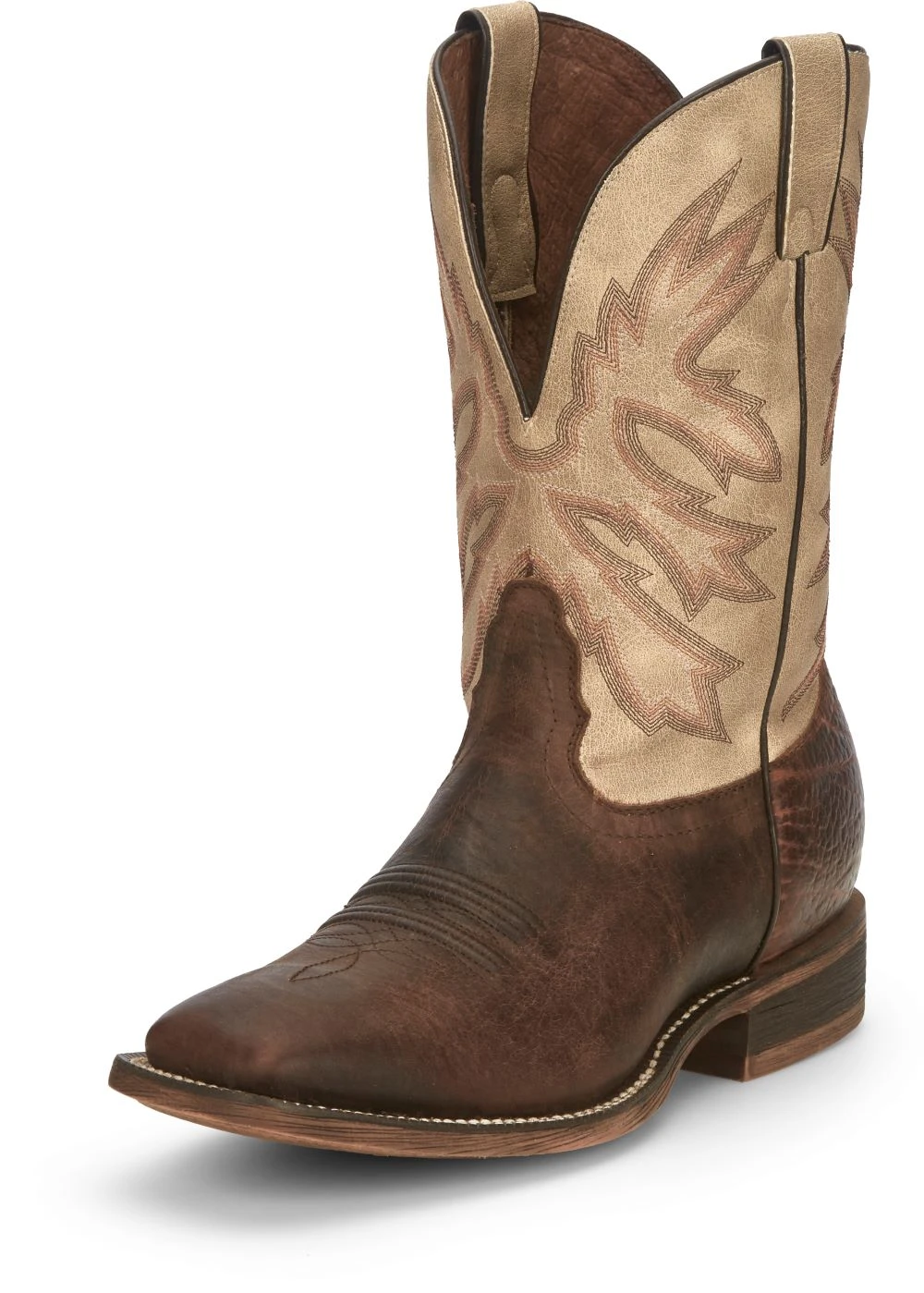 'Nocona' Men's 11" Henry Western Square Toe - Antiqued Brown Cowhide / Vintage Stone 9 'Nocona' Men's 11" Henry Western Square Toe - Antiqued Brown Cowhide / Vintage Stone - Image 7