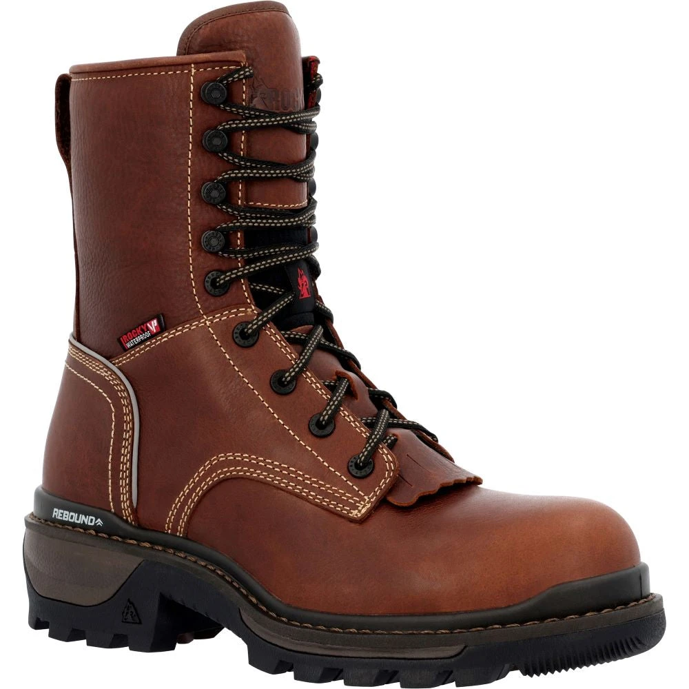 'Rocky' Men's 9" Rams Horn EH WP Logger Soft Toe - Brown 8 'Rocky' Men's 9" Rams Horn EH WP Logger Soft Toe - Brown - Image 6
