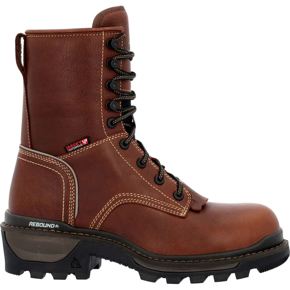 'Rocky' Men's 9" Rams Horn EH WP Logger Soft Toe - Brown 3 'Rocky' Men's 9" Rams Horn EH WP Logger Soft Toe - Brown