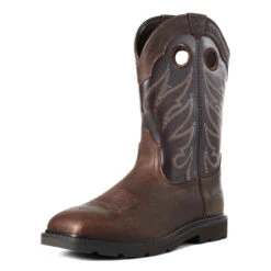 'Ariat' Men's 11" Groundwork Western EH Soft Toe - Brown 12 'Ariat' Men's 11" Groundwork Western EH Soft Toe - Brown -Shoes Series Shop S21 MNS WORK 10034718 3 4 front 1024x1024@2x