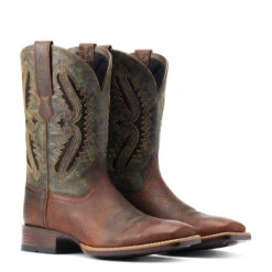 'Ariat' Men's 11" Rowder VentTEK 360° Western Square Toe - Rust / Forest Green -Shoes Series Shop S23 MNS WEST 10044478 pair 1024x1024@2x