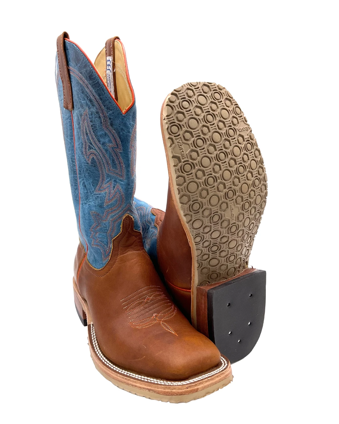 'Anderson Bean' Men's 13" Briar Mad Dog Western Square Toe - Brown / Blue 5 'Anderson Bean' Men's 13" Briar Mad Dog Western Square Toe - Brown / Blue - Image 3