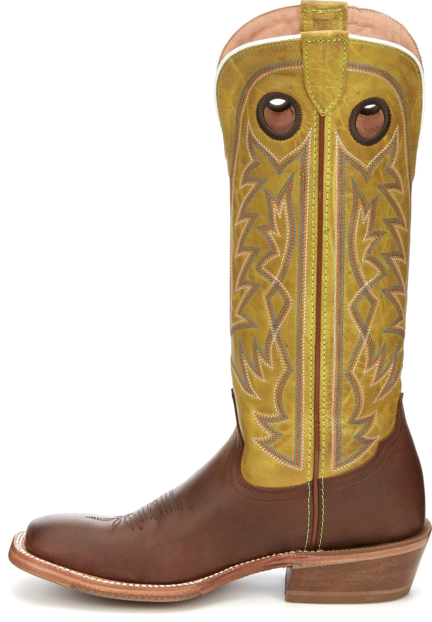 'Tony Lama' Men's 15" Fairview Buckaroo Western Square Toe - Brown / Moss Green 11 'Tony Lama' Men's 15" Fairview Buckaroo Western Square Toe - Brown / Moss Green - Image 9