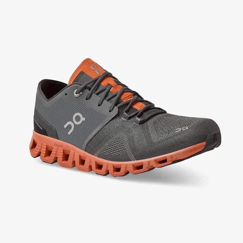 'On Running' Men's Cloud X - Rust / Rock 7 'On Running' Men's Cloud X - Rust / Rock - Image 5