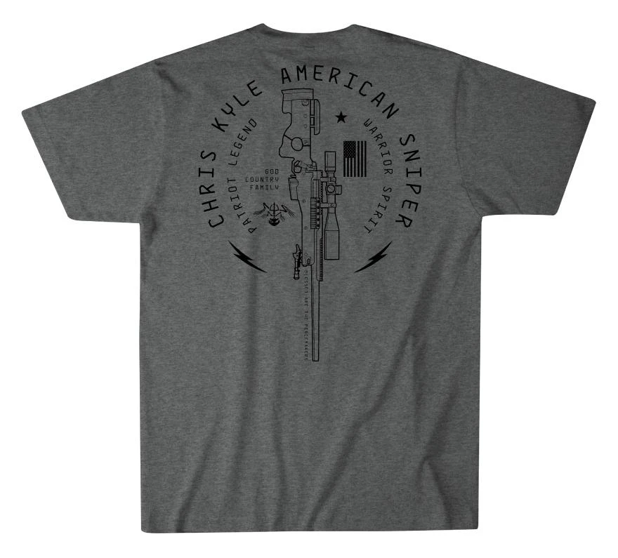 'Howitzer' Men's Chris Kyle Spirit Short Sleeve Tee - Graphite Heather 4 'Howitzer' Men's Chris Kyle Spirit Short Sleeve Tee - Graphite Heather - Image 2